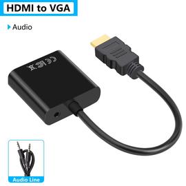 2 pcs couleur blanche - Convertisseur de câble HDMI mâle vers VGA femelle,  convertisseur numérique analogique HD 1080P pour PC, tablette, adaptateur  HDMI vers VGA