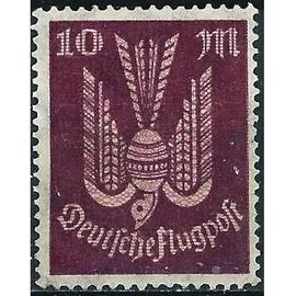 Allemagne, Rép De Weimar 1922, Très Beau Timbre De Poste Aérienne Neuf** Luxe N° Pa 12, Oiseau Stylisé 10 Mk. Violet Et Rose, Filigrane Losanges, -