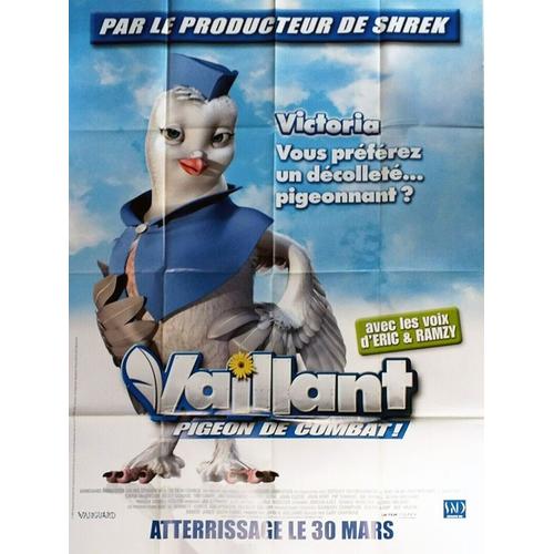 Vaillant Pigeon De Combat (Victoria) - Véritable Pré-Affiche De Cinéma Pliée - Format 120x160 Cm - De Gary Chapman Avec Ramzy Bedia, Eric Judor, Ewan Mcgregor - Film D'animation - 2005