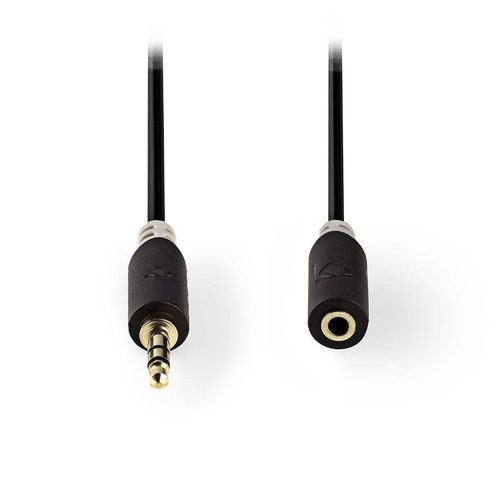 Nedis - Rallonge de câble audio - mini-phone stereo 3.5 mm mâle pour mini-phone stereo 3.5 mm femelle - 2 m - anthracite - rond