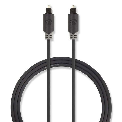 Nedis - Câble audio numérique (optique) - TOSLINK mâle pour TOSLINK mâle - 1 m - anthracite - rond