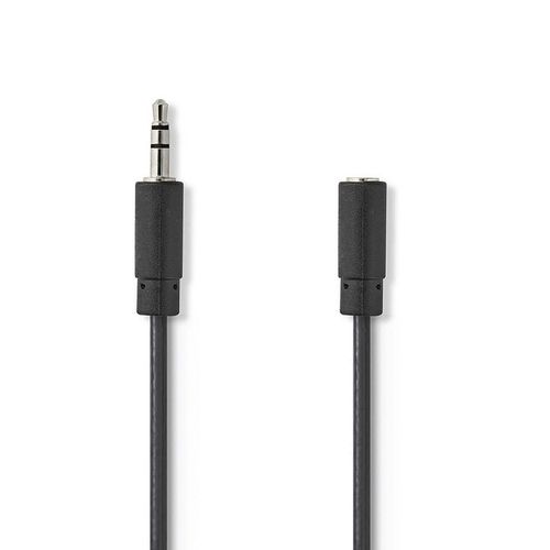 Nedis - Rallonge de câble audio - mini-phone stereo 3.5 mm mâle pour mini-phone stereo 3.5 mm femelle - 1 m - noir - rond