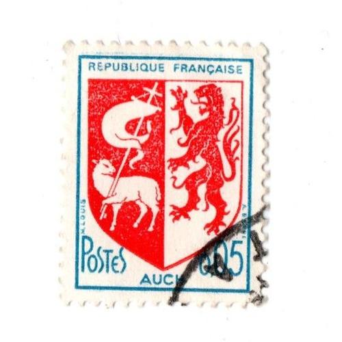 Timbre N°1468 Y&t 5c Bleu Et Rouge Armoiries De Villes Auch 5c