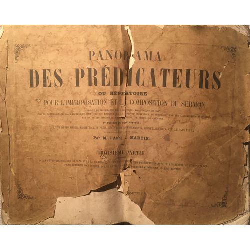 Panorama Des Prédicateurs Abbé Martin 3e Partie 1856