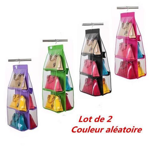 Pliage sac à main organisateur rangé, Tissu Oxford, 35 * 35 * 90cm, Lot de 2,Couleur aléatoire