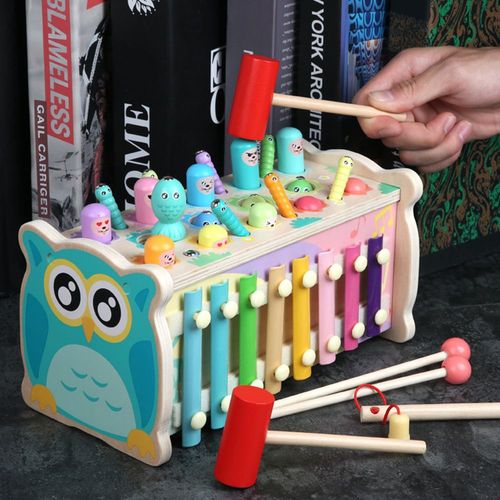 Td® Hibou Multifonctionnel Jouant Au Hamster, Jouet Éducatif Pour Les Enfants À Frapper Au Piano, Capacité D'écoute Et De Concentrat