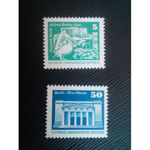 Timbre Allemagne / Rda Yt 1627 - 1628 Séries: Bâtiments, Monuments Commémoratifs Et Armoiries Du Ddr 1974 ( 080106 )