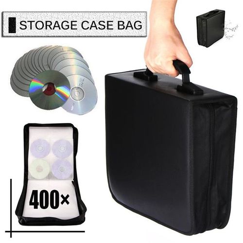 Étui CD pour 400 CD / DVD / Blu-ray, classeur de rangement, noir