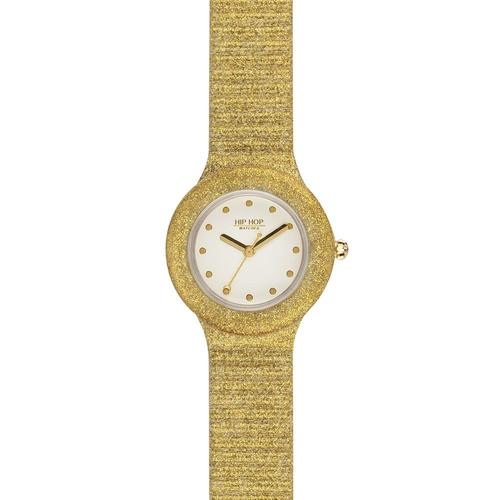 Hip Hop Orologio Sparkling Mania Light Gold 32mm Quarzo Silicone Hwu0968 - Default Title