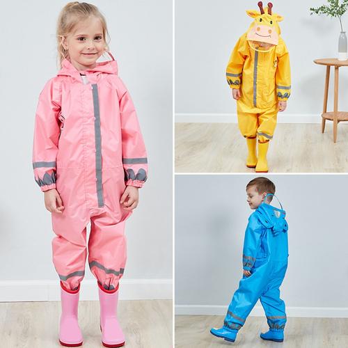 Combinaison de pluie pour enfants imperméable à capuche haute visibilité  combinaison de pluie réfléchissante vêtements de pluie respirants