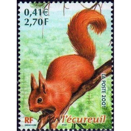 1 Timbre France 2001, Neuf -Faune De France, L'écureuil - Yt 3381
