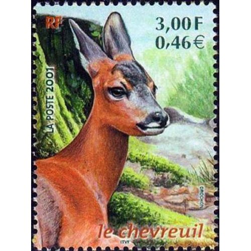 1 Timbre France 2001, Neuf -Faune De France, Le Chevreuil - Yt 3382