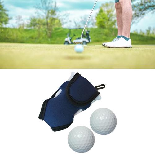 Mini sac de support de balle para golf, pochette de taille portable, avec  balles , organisateur de clip à crochet pour outil d'entraînement, Bleu