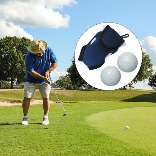 Mini sac de support de balle para golf, pochette de taille portable, avec  balles , organisateur de clip à crochet pour outil d'entraînement, Bleu