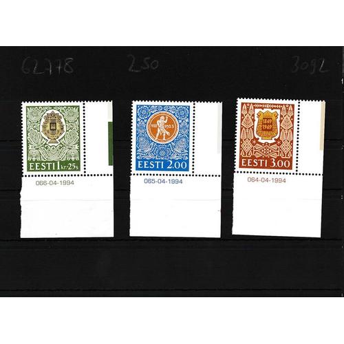 Estonia 225-227 (Complète Edition) Neuf Avec Gomme Originale Eckrandstücke Mit Ausgabenummer Und Datum