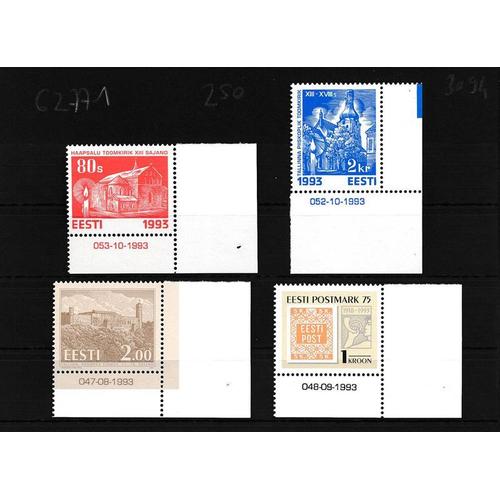 Estonia 213,214,216-217 (Complète Edition) Neuf Avec Gomme Originale Eckrandstücke Mit Ausgabenummer Und Datum