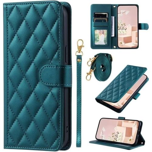 Compatible Avec Samsung Galaxy A05s 4g Coque Cuir Portefeuille Etui Folio Magnetique Housse Stand Antichoc Avec Fentes De Cartes Support Fonction-Vert