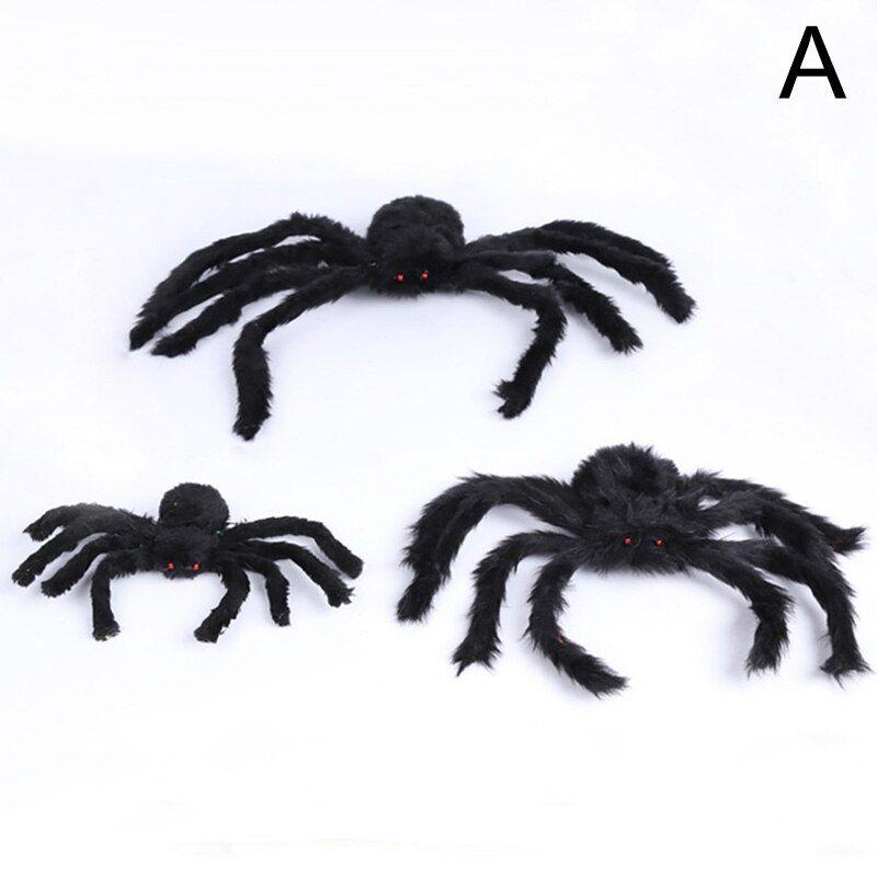 Animal en peluche GENERIQUE Peluche araignée Noir 50cm Décoration  d'Halloween