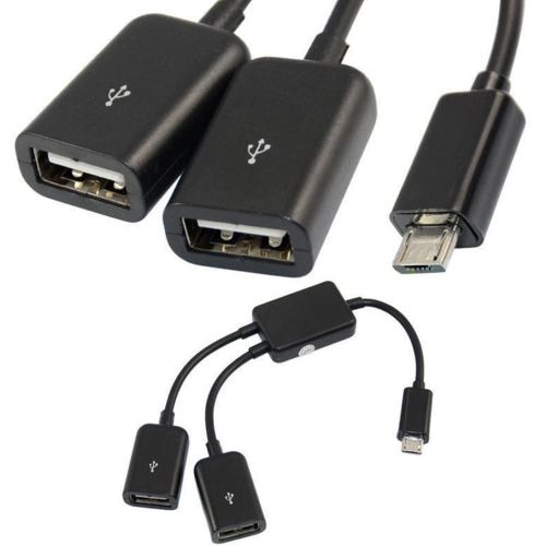 Adaptateur Micro USB /Type C vers OTG, câble HUB à double Port, séparateur en Y, souris, convertisseur de clavier USB, pour Android, Micro T N4D1