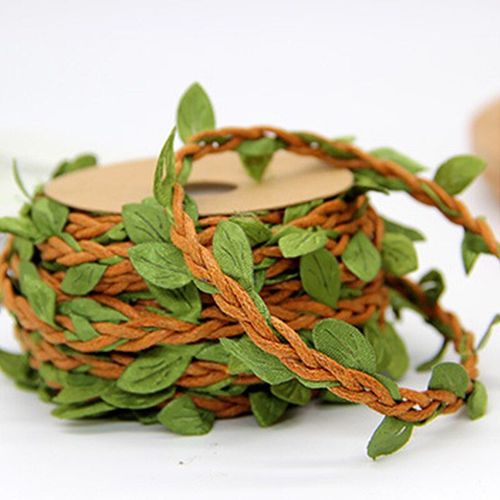 Corde Tissée En Cire De 5 Mètres, Feuilles De Rotin, Guirlande De Couvre-Chef, Bricolage, Cordon Fait À La Main, Ruban Décoratif De Dentelle, Matériel D'emballage