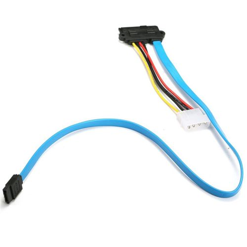 Cordon adaptateur de disque dur SAS, 70cm environ SCSI SFF-8482 à SATA HDD, câble de couleur bleue