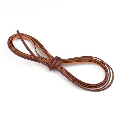 Cordon En Cuir Véritable Brun Rétro 1 Mètre, Cordon Rond Plat Pour Bricolage Collier Bracelet Bijoux Cordon 3 5 8 10mm