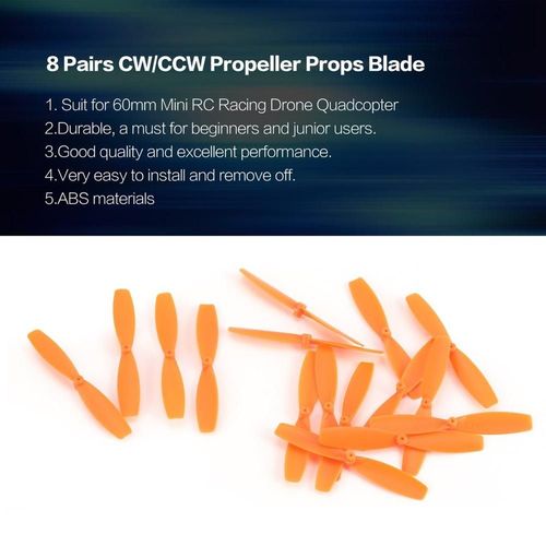 Accessoires D'hélice Cw/Ccw, 8 Paires, Lame Pour Mini Drone De Course Rc 60mm, Quadrirotor, Avion, Uav, Pièces De Rechange-Générique-Générique