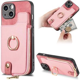 Fermeture Éclair Coque Pour Samsung Galaxy A32 4g - Étui Portefeuille Carte Fentes Arrière Poche Antichoc Rotatif Support Housse Protect Cover Pour Samsung Galaxy A32 4g [D8] -Pink