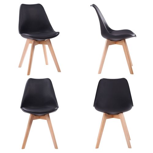 Ensemble Table Extensible 120/160cm Helga Et 4 Chaises Nora Noir