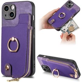 Fermeture Éclair Coque Pour Xiaomi Redmi Note 9 4g -Étui Portefeuille Carte Fentes Arrière Poche Antichoc Rotatif Support Housse Protect Cover Pour Redmi Note 9 4g / Xiaomi Mi 10x 4g [D8] -Purple