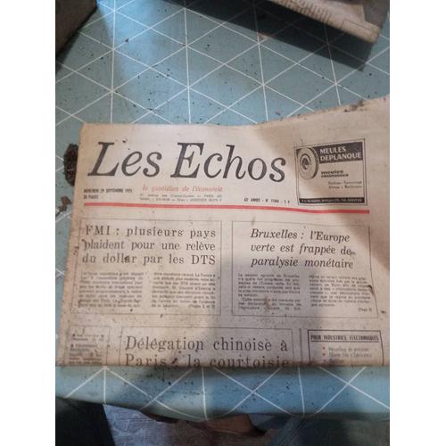Journal Les Échos - 29 Septembre 1971