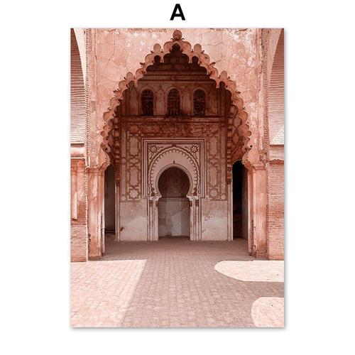 Affiches Et Imprimés De Fleurs Murales, Mosquée Islamique Du Maroc, Décoration De Salon 40*40cm