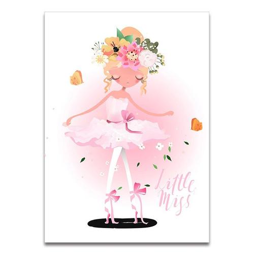 Affiche Nordique De Danse Pour Pépinière De Petite Fille, Poney Rose, Peinture Sur Toile Murale, Citation, Image Murale Pour Décor De Chambre De Bébé, Cadeau Pour Enfants 40*40cm