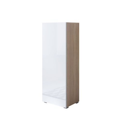 Armoire Modèle Luke V1 (40x128cm) Couleur Sonoma Et Blanc Avec Pieds Standard
