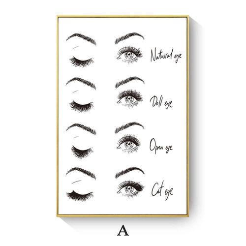 Cils En Toile D'art, Extensions De Cils, Affiches Et Imprimés De Maquillage, Guide Technique, Décor De Tableau D'art Mural 40*40cm