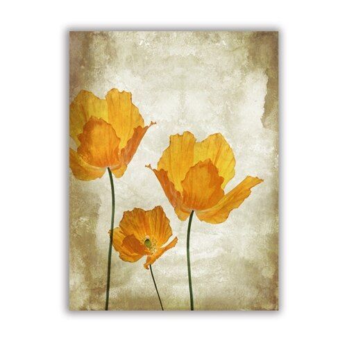 Toile De Fleurs De Pavot À L'huile | Imprimé De Peinture Rétro, Fleur Orange Vintage, Photos Murales, Décoration De Maison 40*40cm