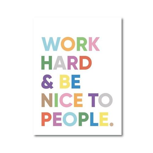 Imprimés D'art Muraux Avec Mots De Motivation, Affiche, Travail Difficile, Être Gentil Avec Les Gens, Peinture Sur Toile, Décoration De Salle De Classe De Bureau 40*40cm