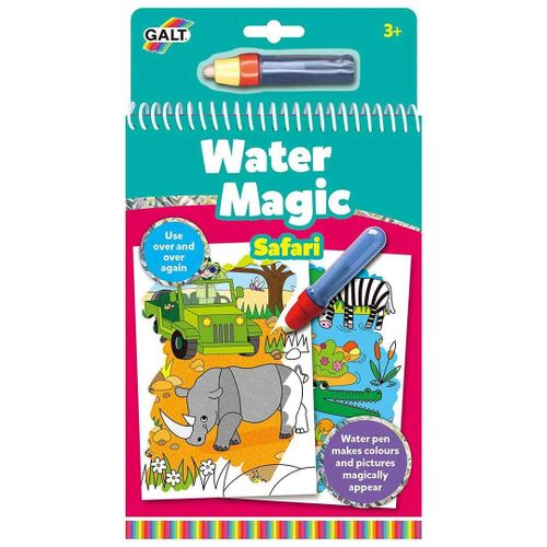  Carnet Réutilisable Coloriage À L'eau - Thème Safari - Avec Crayon Réservoir - Water Magic