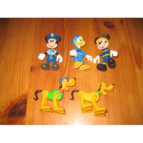  Lot 5 Figurines Articulés Mickey Et Ses Amis Imc Toys Disney 