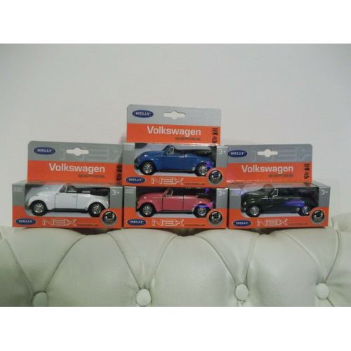 Volkswagen Beetle - Lot De 4 Miniatures Voitures En Métal Welly (1:43)