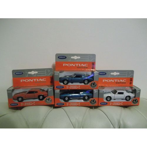 Pontiac 1969 Gto + 1972 Firebird - Lot De 4 Miniatures Voitures En Métal Welly (1:43)