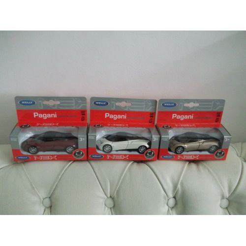 Pagani Huayra - Lot De 3 Miniatures Voitures En Métal Welly (1:43) - N°43756