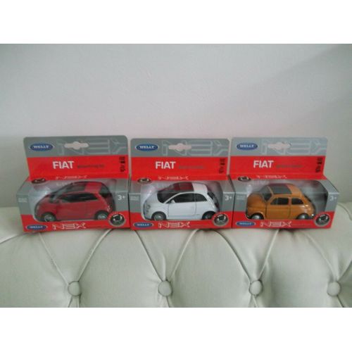 Fiat 500 + Fiat Nuova 500 - Lot De 3 Miniatures Voitures En Métal Welly (1:43)