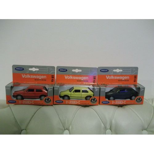 Volkswagen Golf I Gti - Lot De 3 Miniatures Voitures Métal Welly (1:43) N°43681