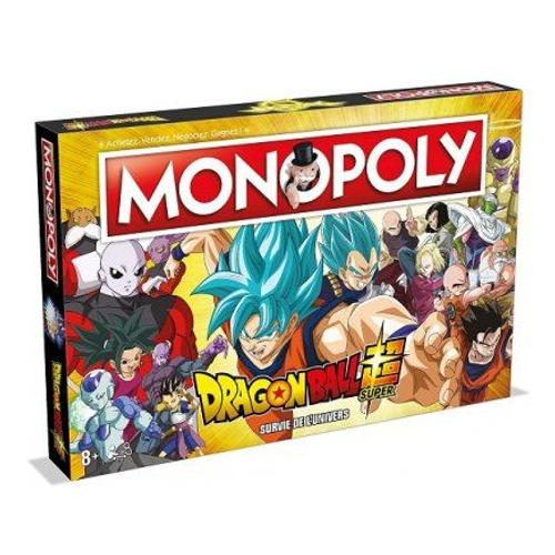 Monopoly Dragon Ball Super Edition Survie De L'univers - Avec Guerriers Cultes Dont Goku, Vegeta, Gohan - Jeu De Societe - Plateau Version Fr