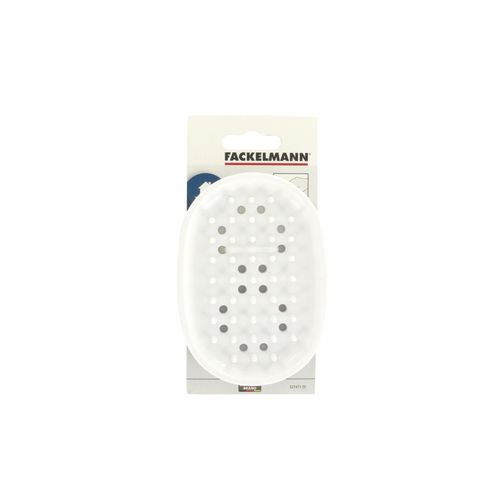Fackelmann 521471 Porte savon plastique, porte savon douche, porte savon cuisine, support savon, Plastique, Blanc, Transparent, Bleu, Gris, 12,7 x 9 cm
