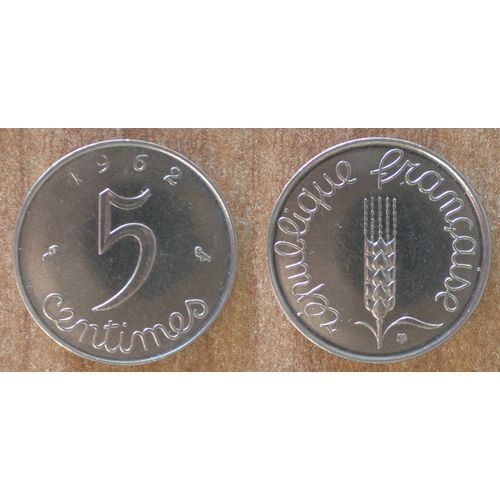 France 5 Centimes 1962 Epi De Blé Piece Centime De Francs Franc Cent