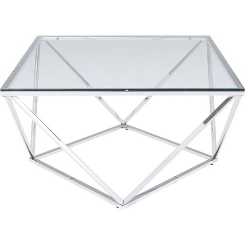 Table Basse Cristallo 80x80cm Argentée Kare Design
