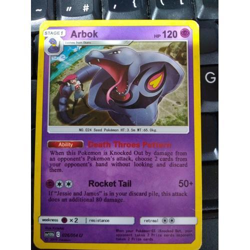 Carte Pokémon Arbok 026/054 U En Anglais