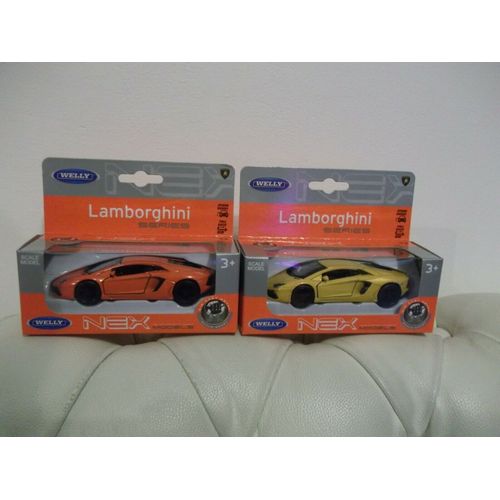 Lamborghini Aventador Lp700-4 - Lot De 2 Miniatures Voitures Métal Welly 1:43